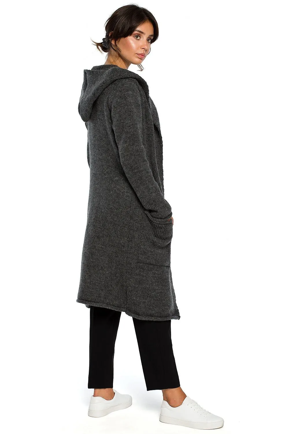 Luxurious Hooded Long Cardigan