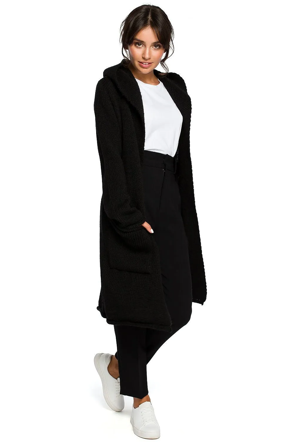 Luxurious Hooded Long Cardigan
