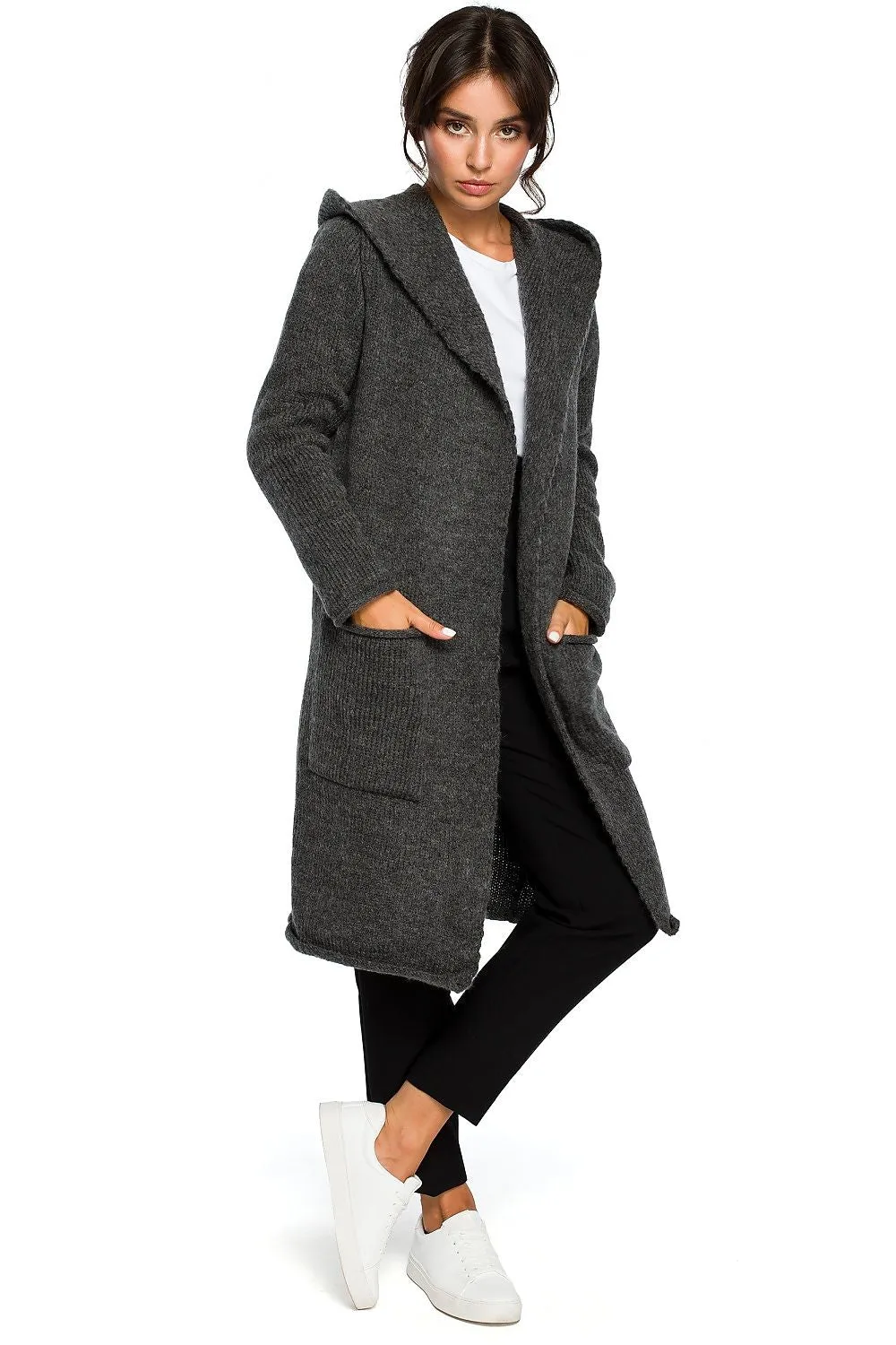 Luxurious Hooded Long Cardigan