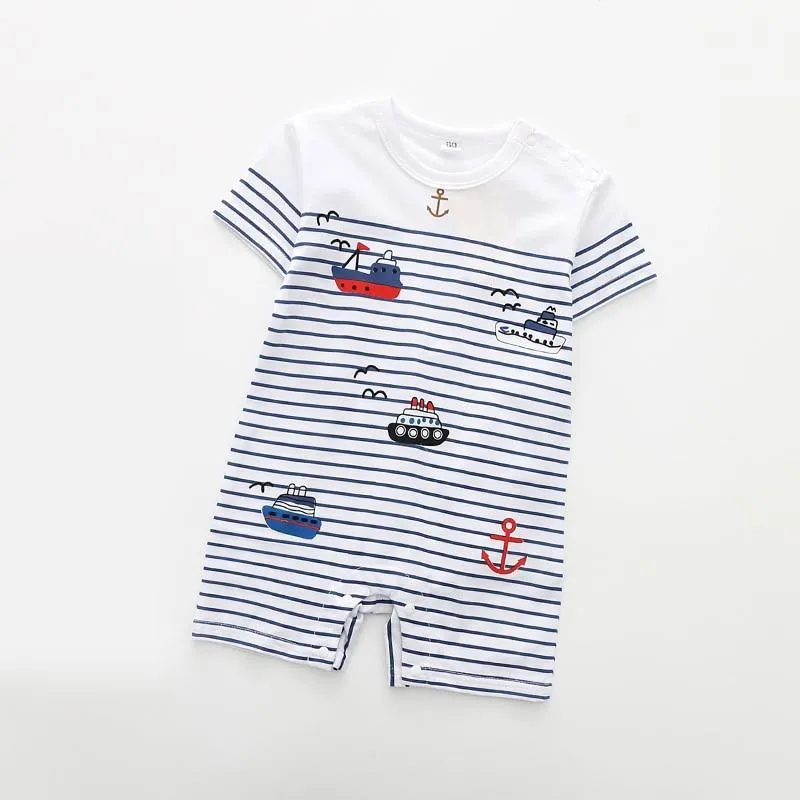 Luxury Baby Rompers Summer Style Baby Boy Girl Clothing Newborn Infant Short Sleeve Clothes Suit For Boys 1st Birthday
