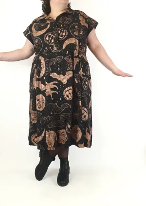 Made590 dinah black halloween print cotton dress size 4X
