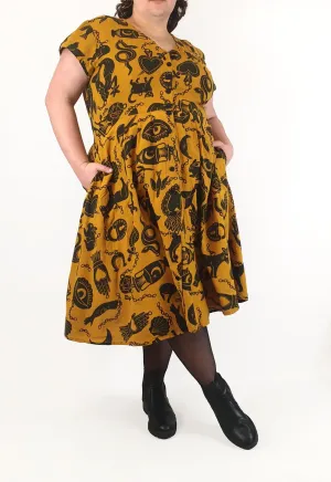Made590 saski mustard symbol print dress size 3X