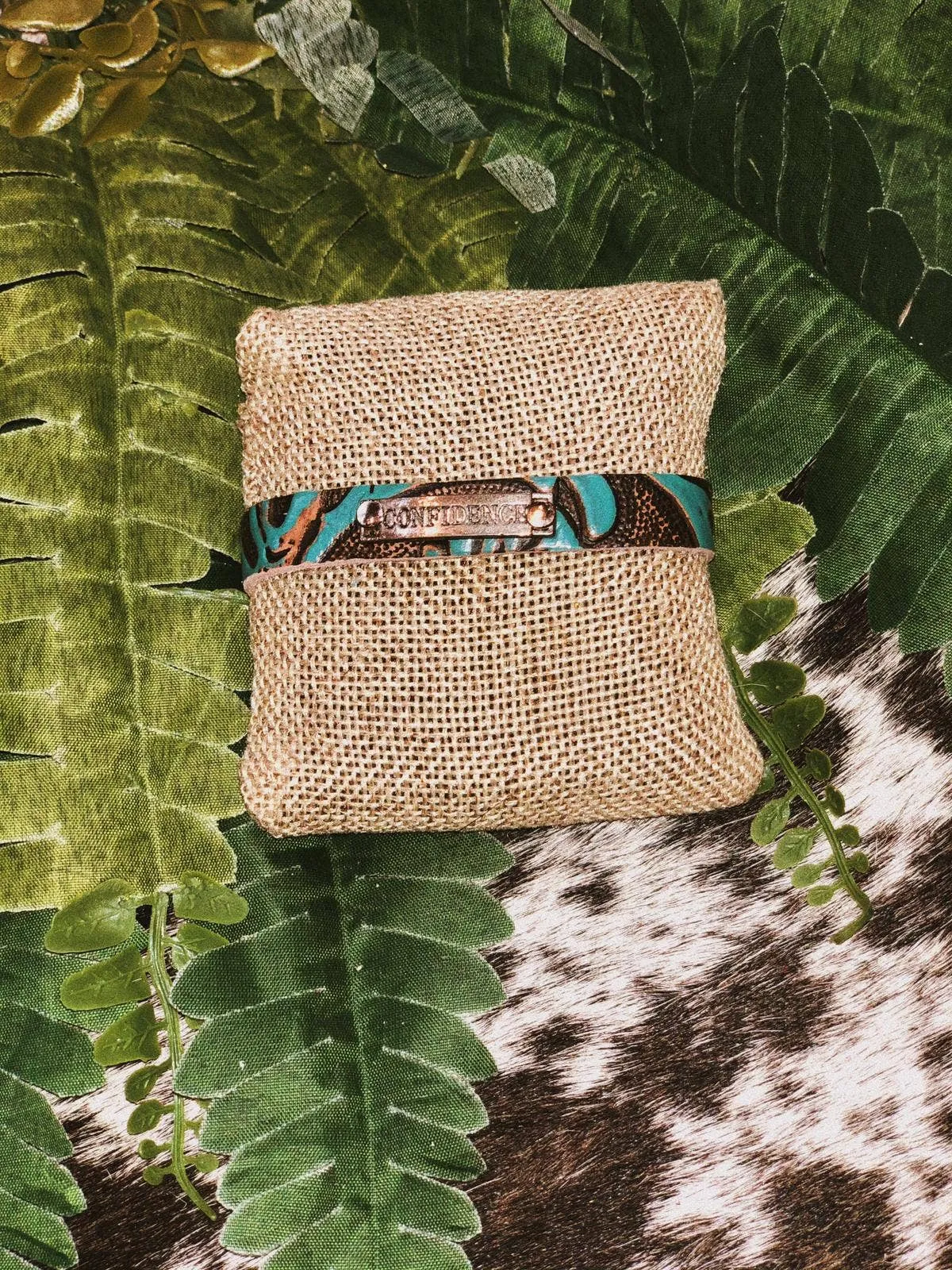 Mae Positive Inspiration Embellished Mini Cuff: Confidence / Brown Floral