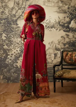 Magenta printed jumpsuit