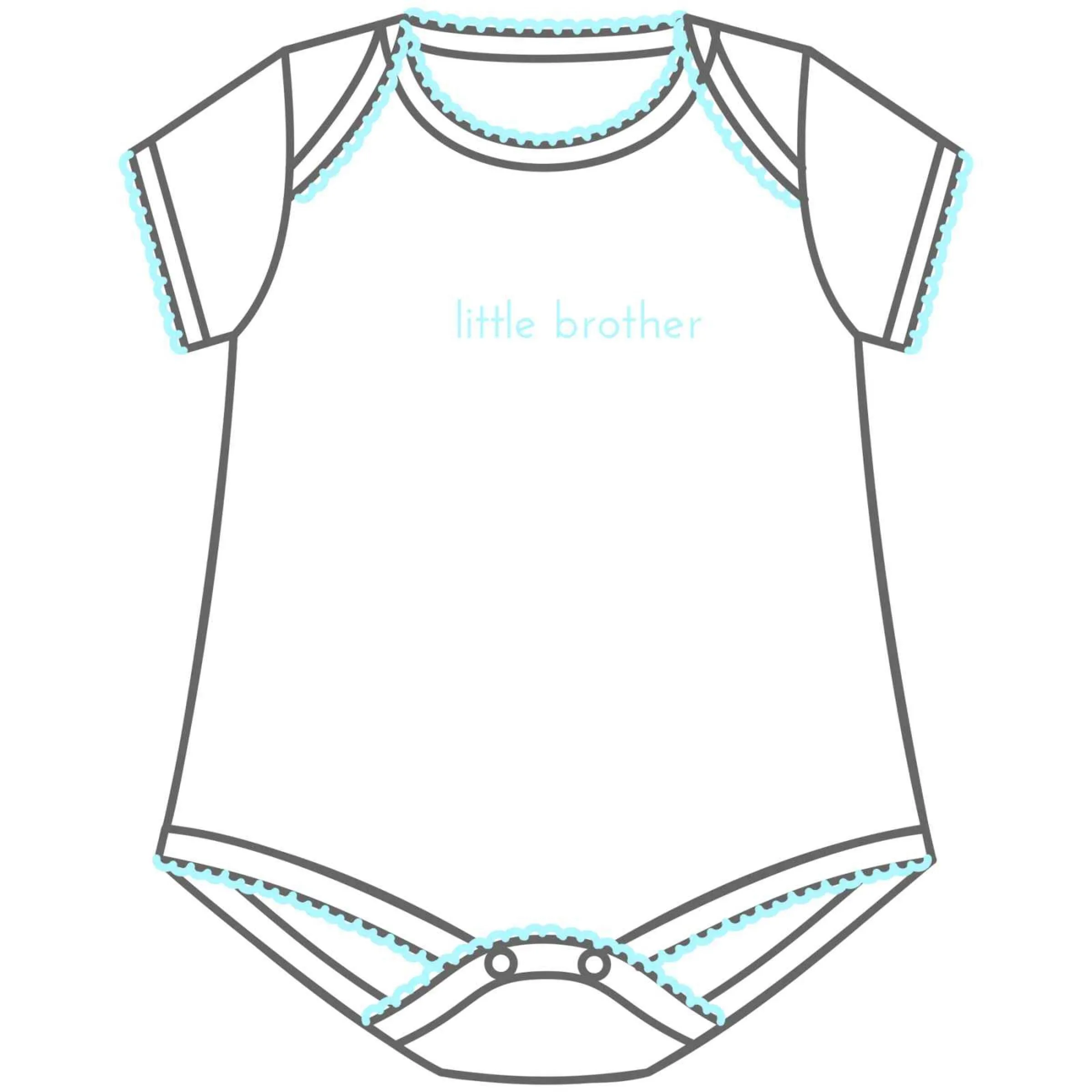 Magnolia Baby Big and Little Embroidered Bodysuit - Blue