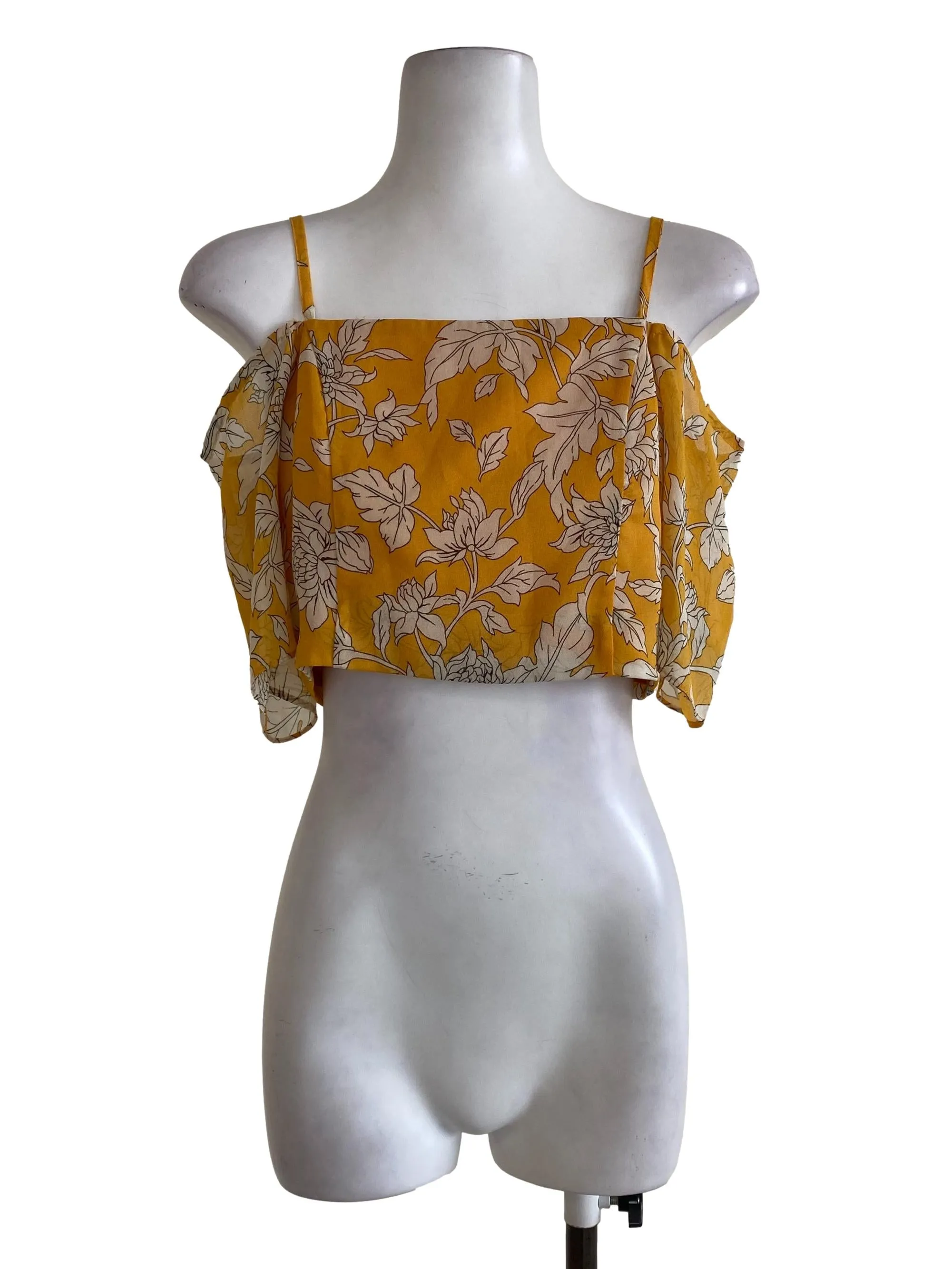 Mango Yellow Off Shoulder Crop Top