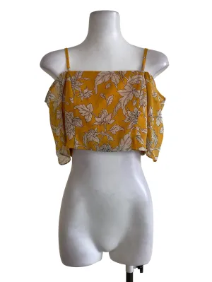 Mango Yellow Off Shoulder Crop Top