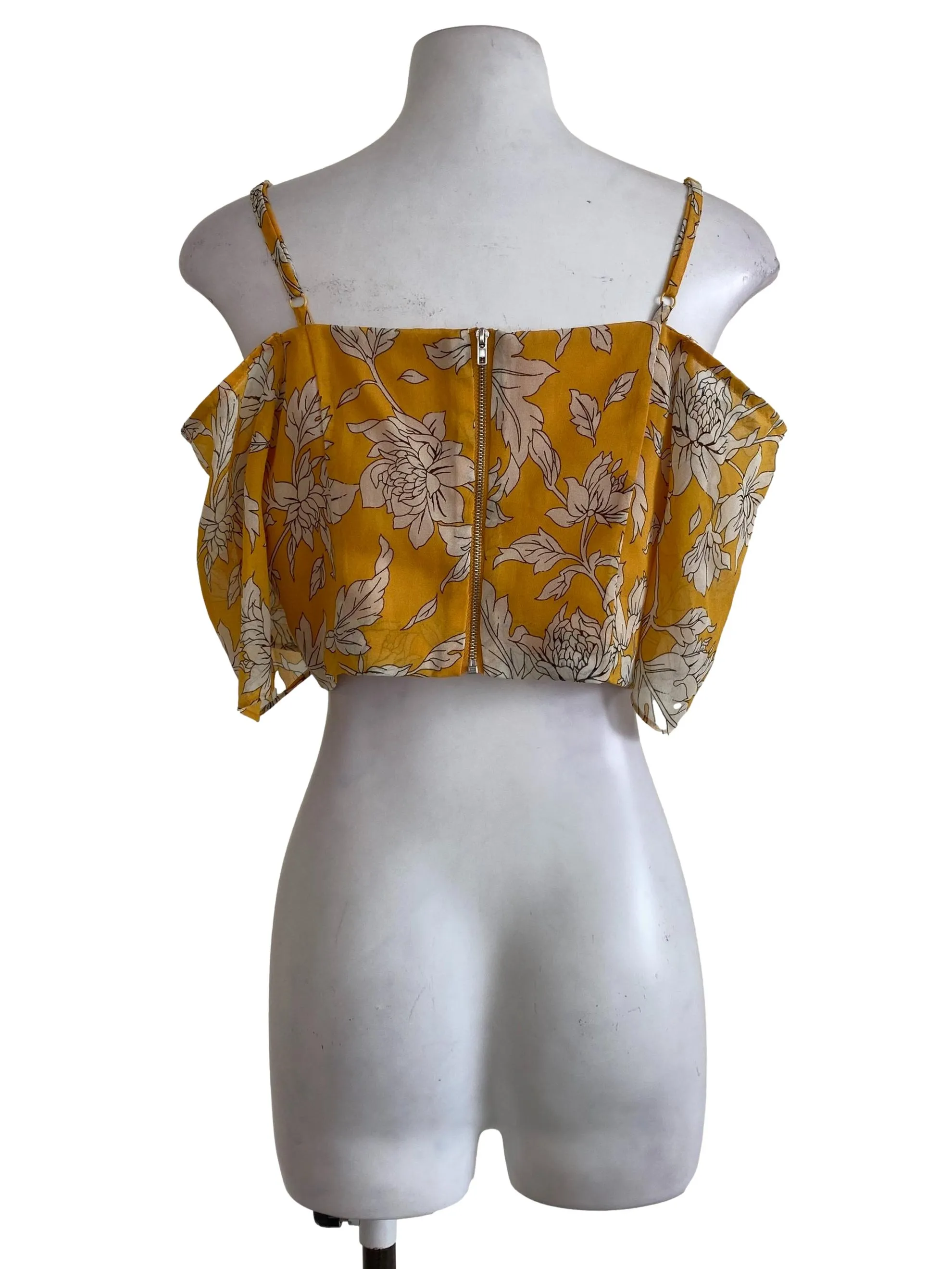 Mango Yellow Off Shoulder Crop Top