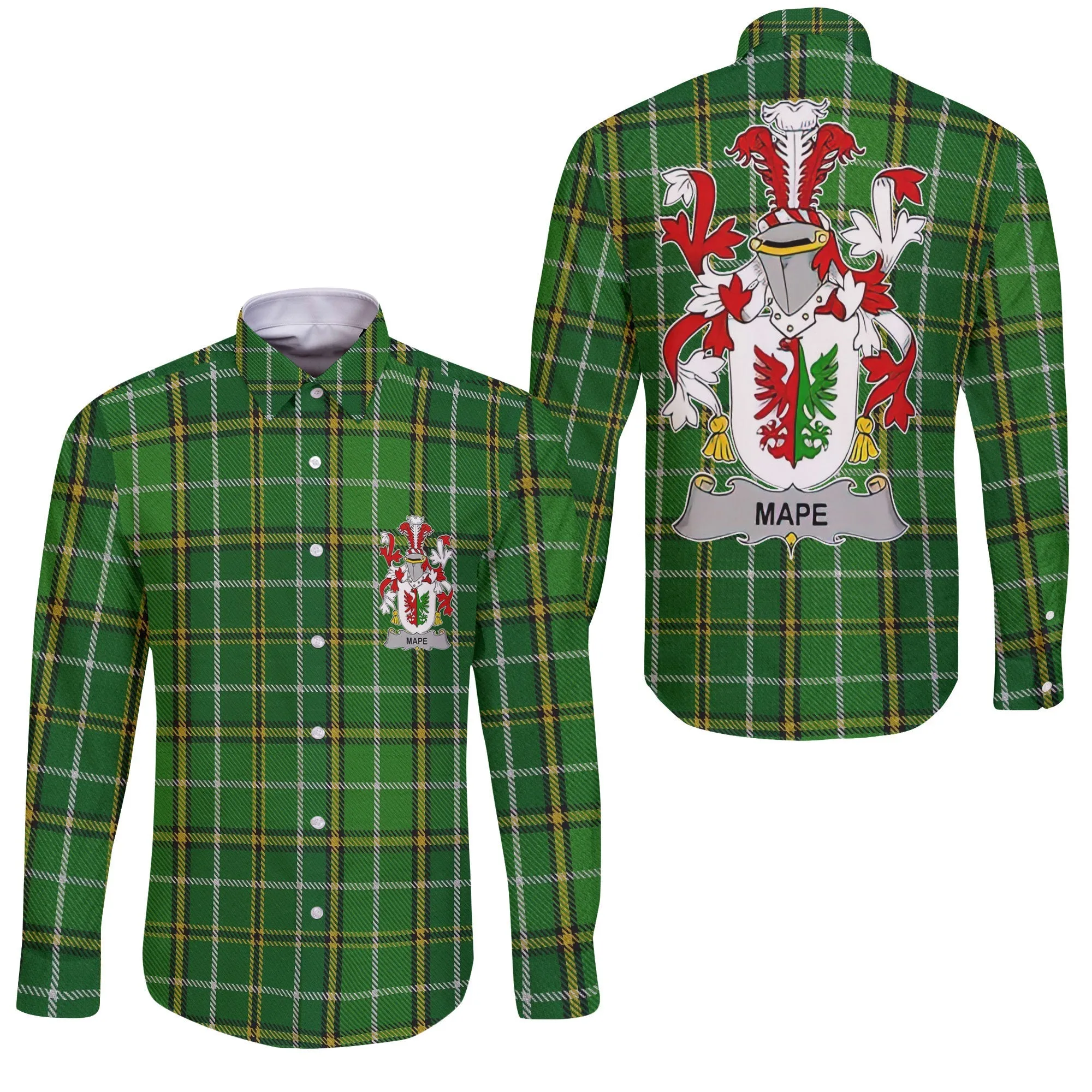 Mape Long Sleeve Button Shirts Crest And National Plaid Style