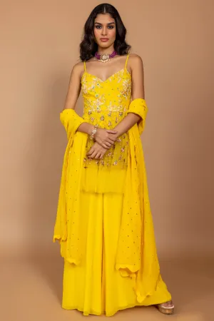 Marigold yellow jumpsuit with dupatta
