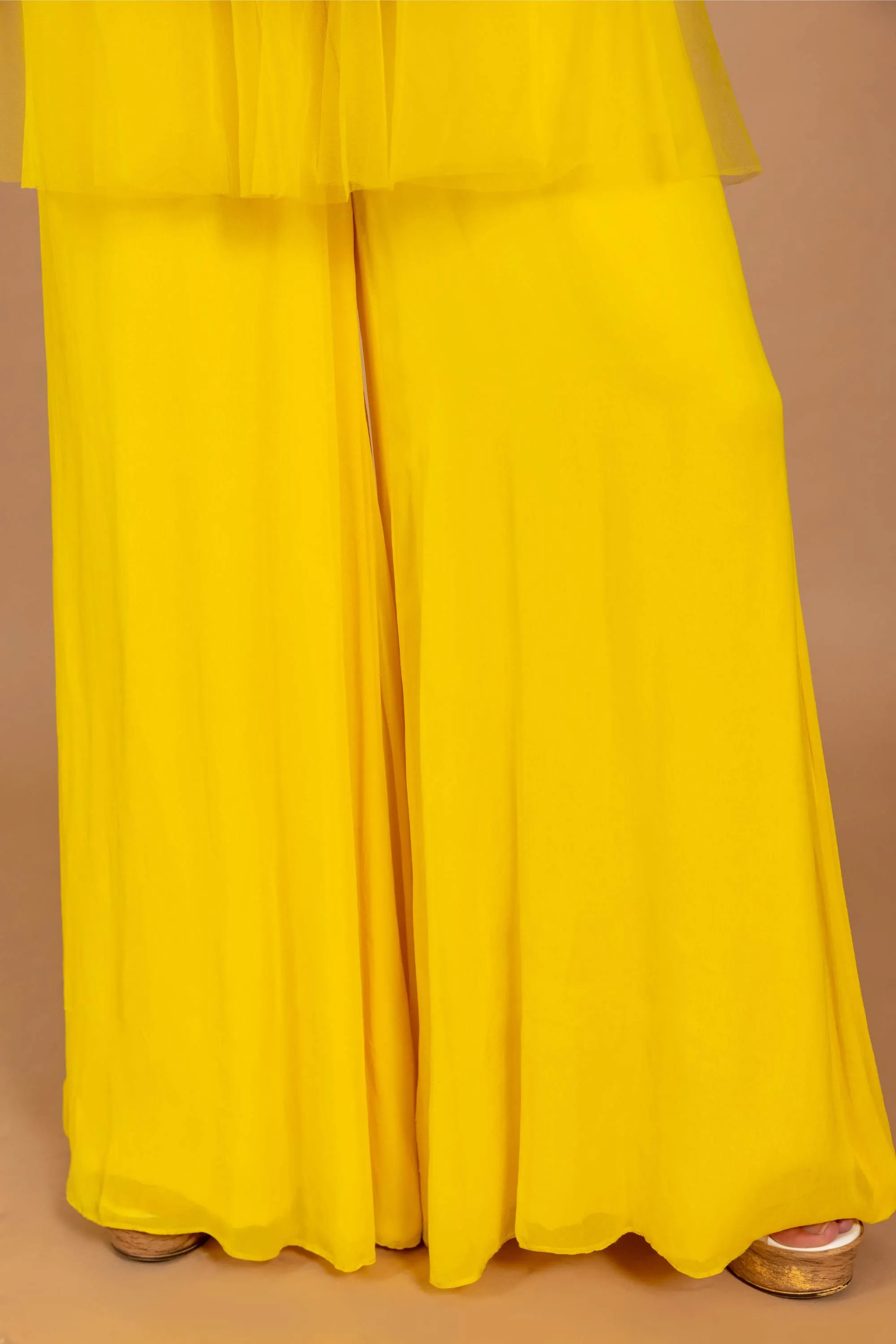 Marigold yellow jumpsuit with dupatta