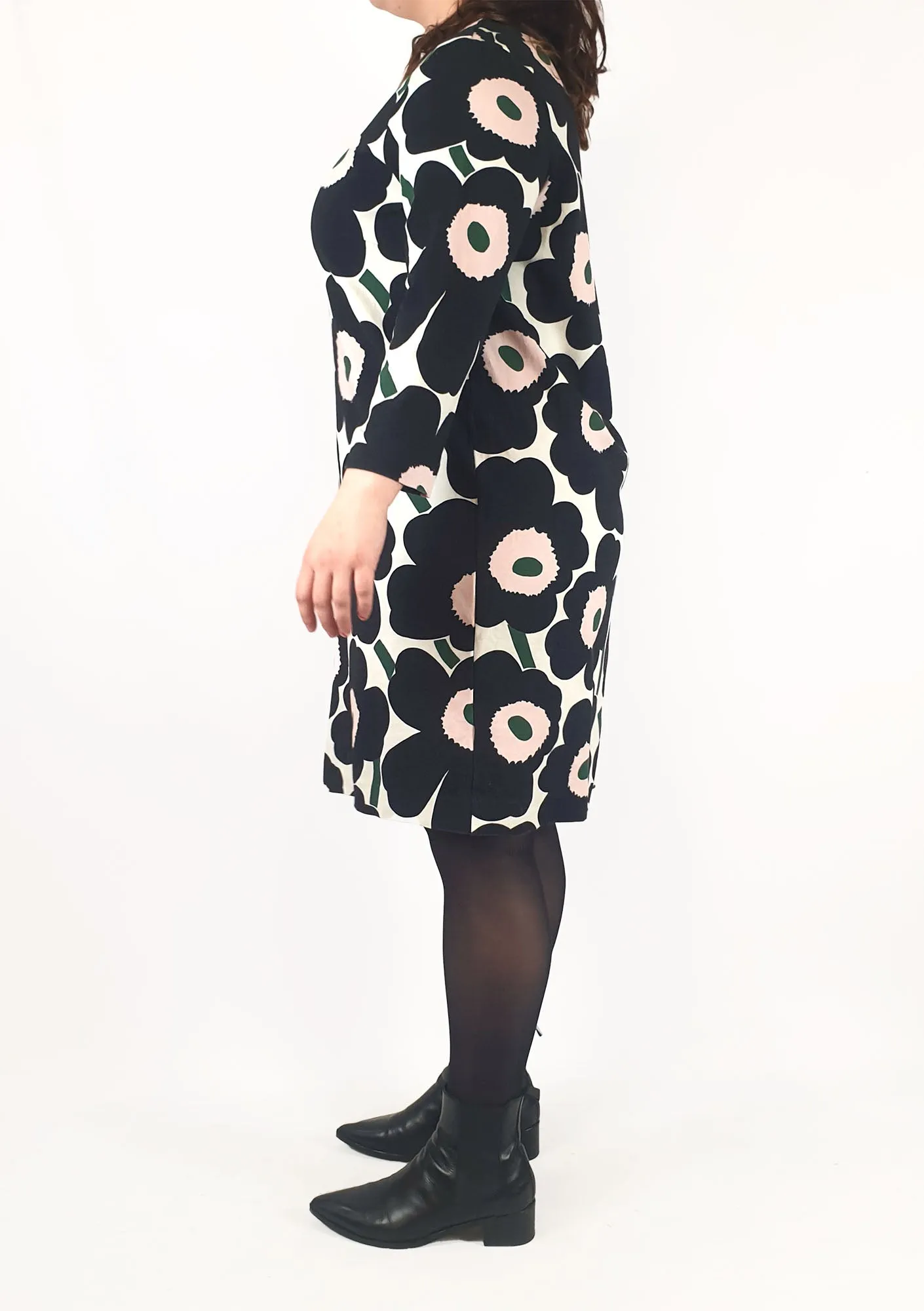 Marimekko flower print long sleeve dress fits 14-16