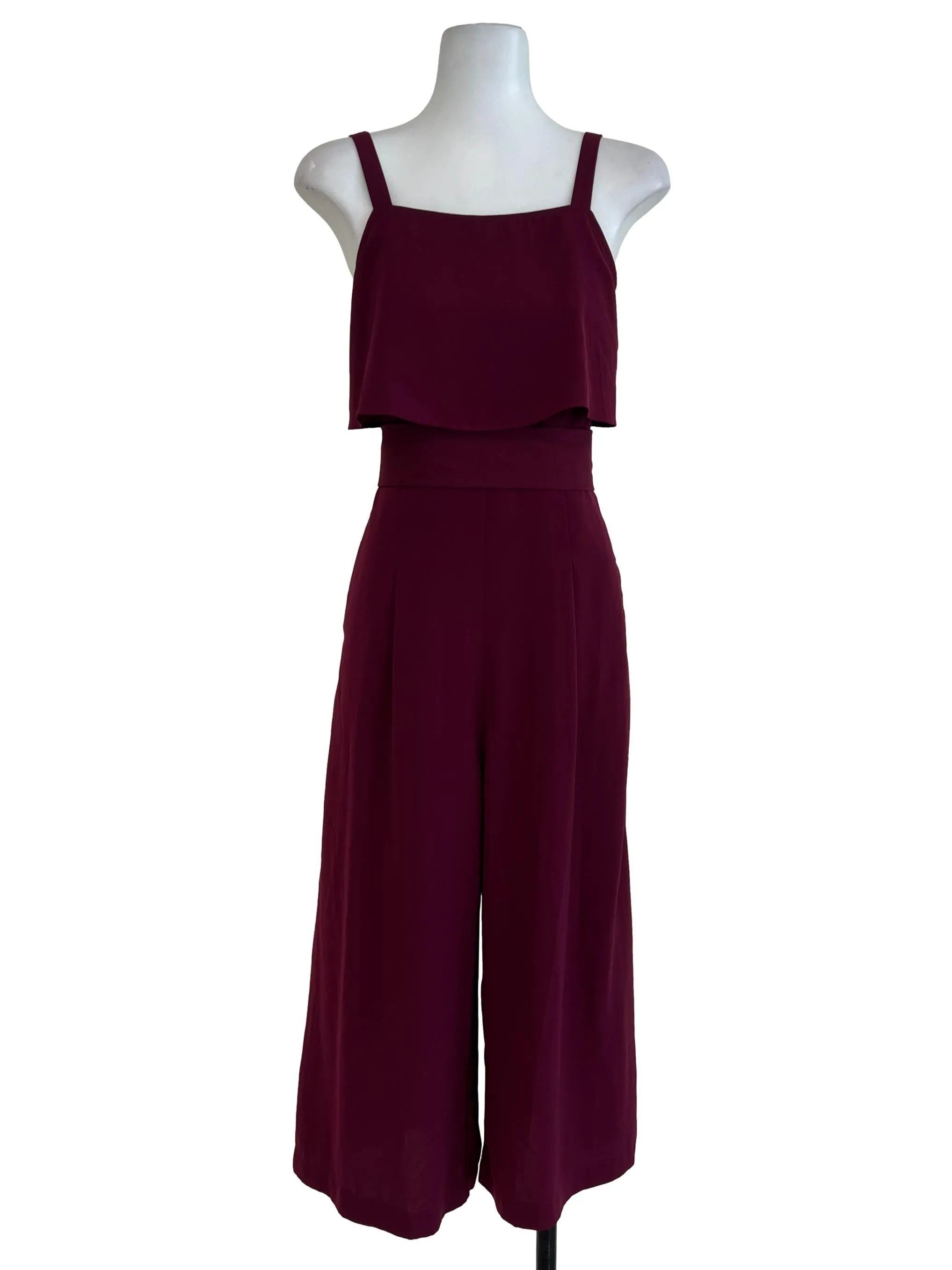 Maroon Plain Jumpsuit