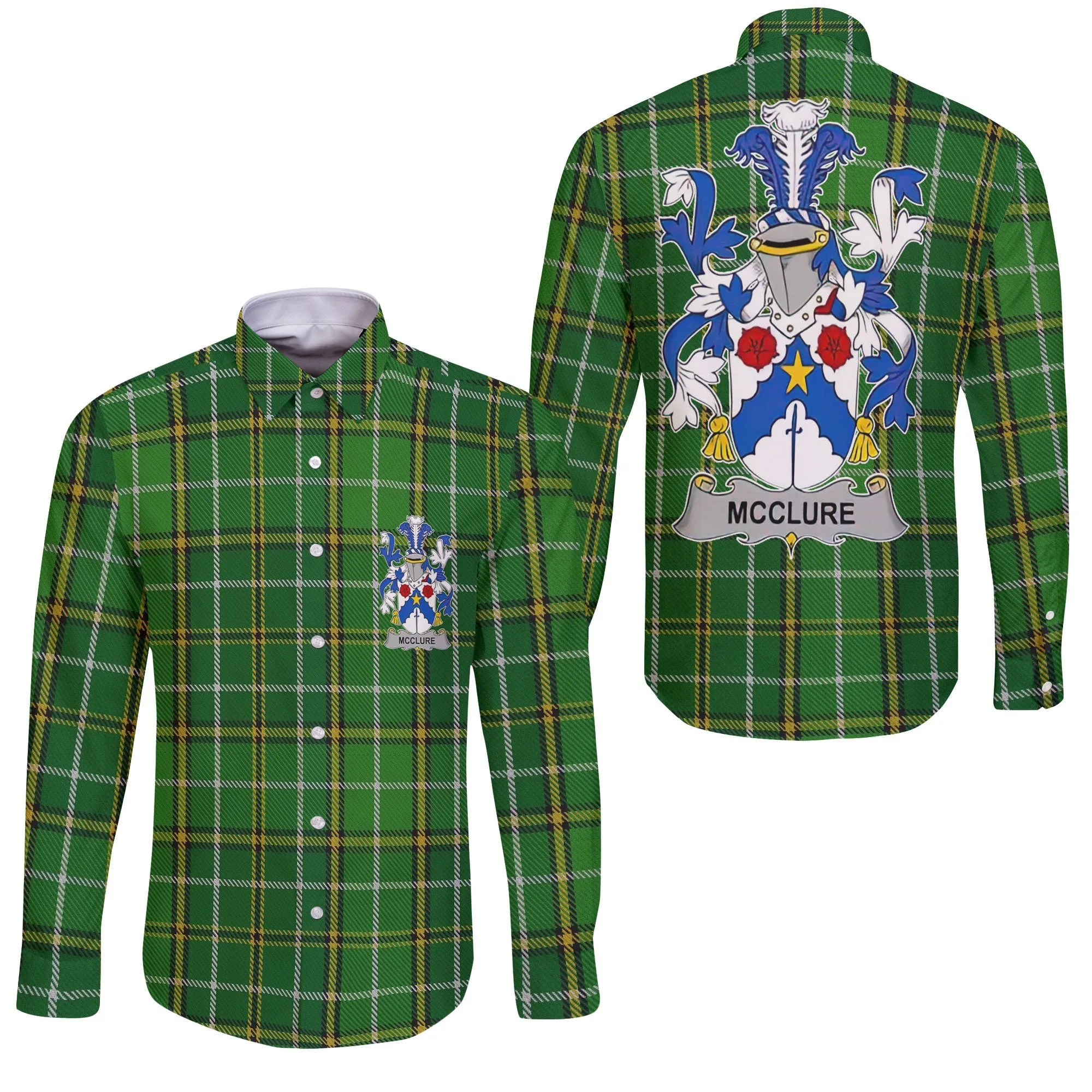 McClure Long Sleeve Button Shirts Crest And National Plaid Style