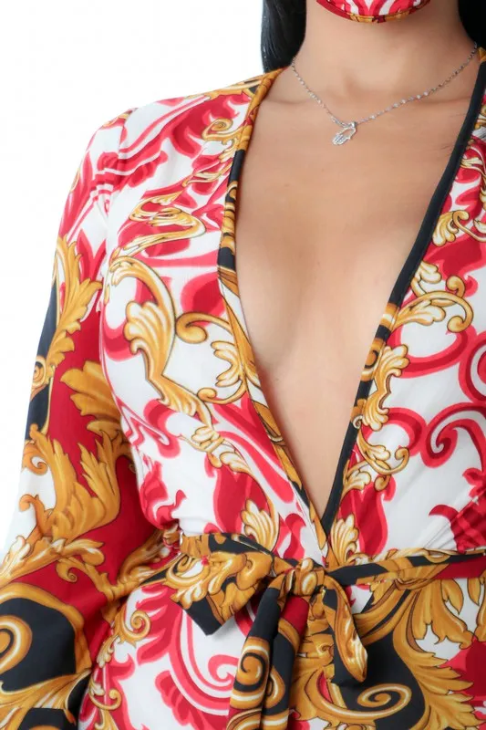 McKenzie VNeck Printed Jumpsuit