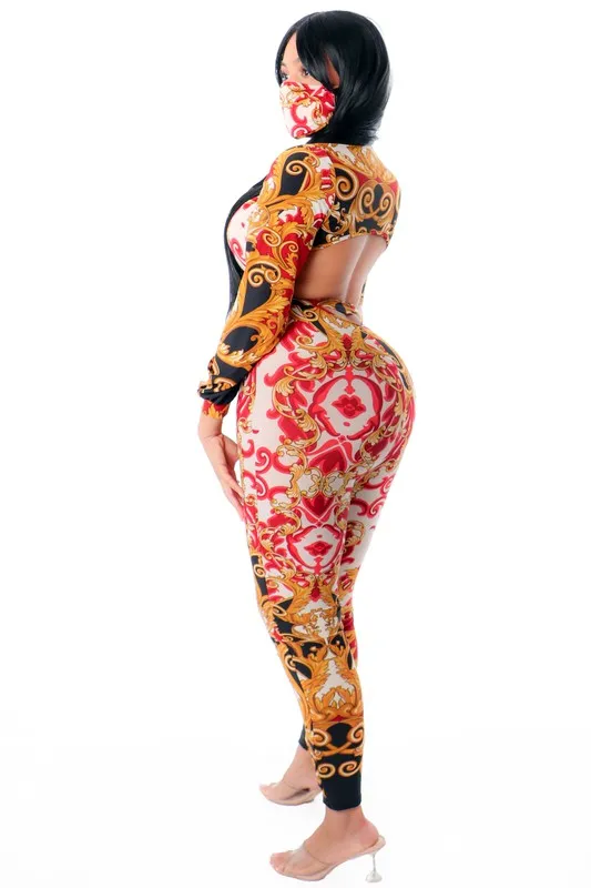 McKenzie VNeck Printed Jumpsuit