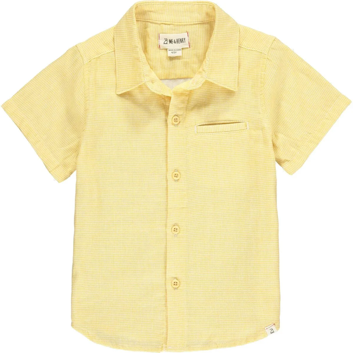 Me & Henry Gold Micro Plaid Newport Shirt