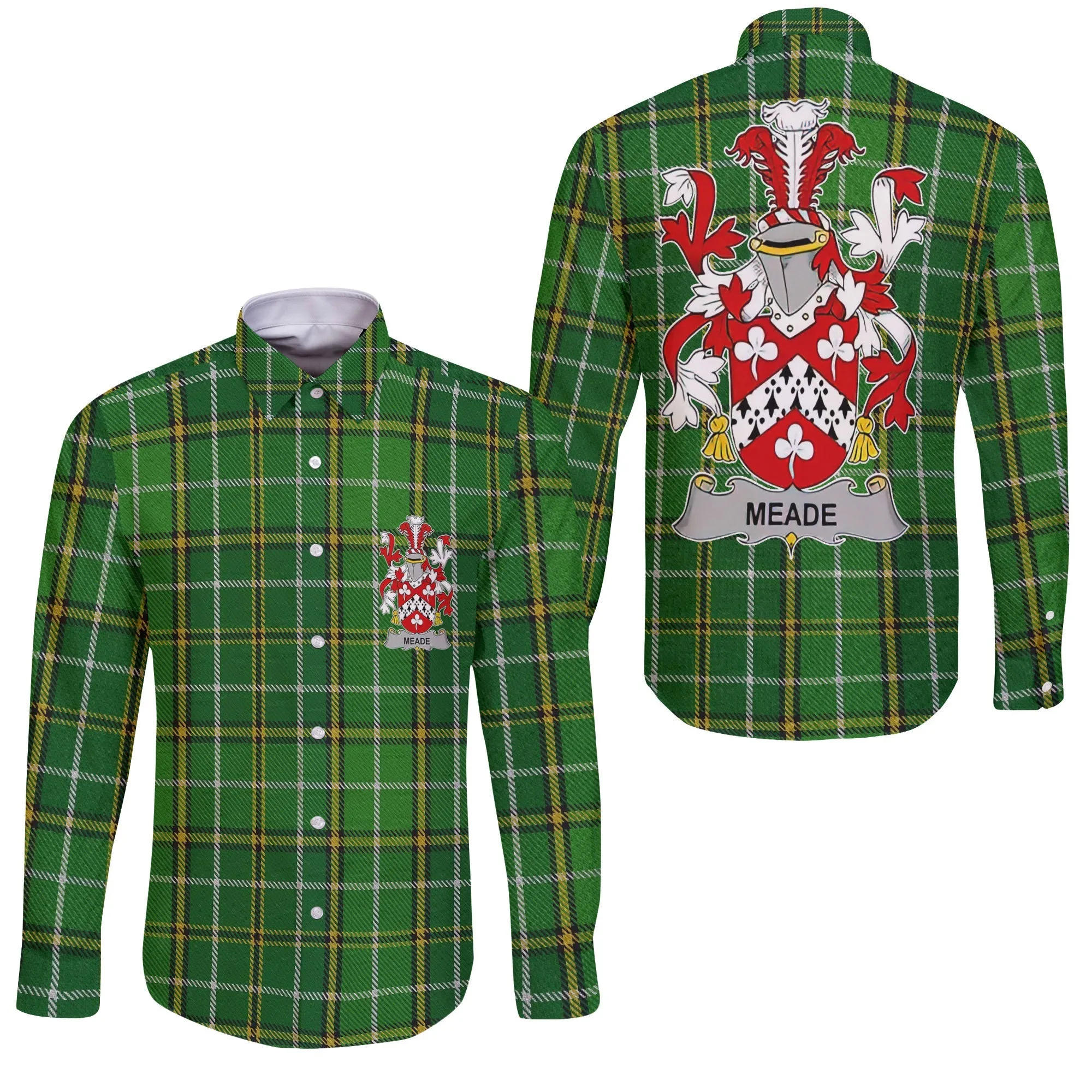 Meade Long Sleeve Button Shirts Crest And National Plaid Style