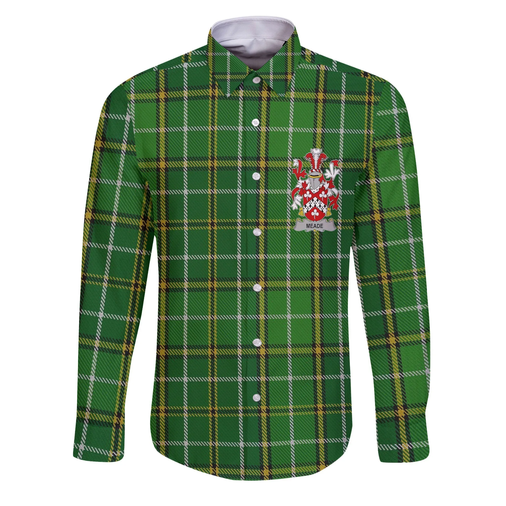 Meade Long Sleeve Button Shirts Crest And National Plaid Style