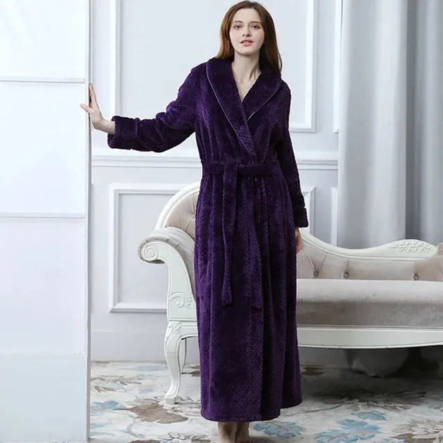 Men Women Spa Absorbent BathRobe / Coral Velvet Pajamas