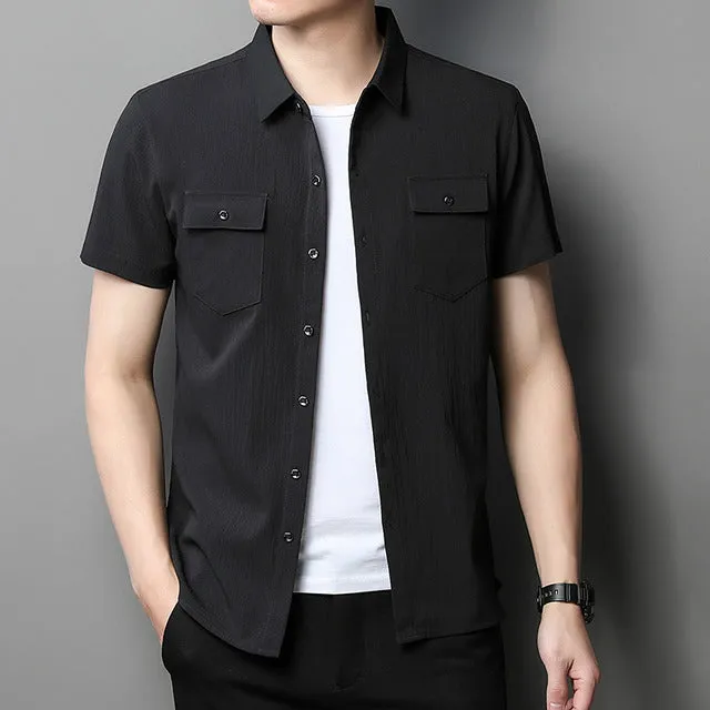 Men's Casual Short Sleeve Two Pocket Shirt