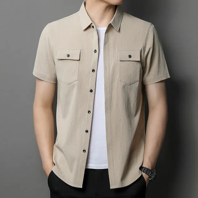 Men's Casual Short Sleeve Two Pocket Shirt
