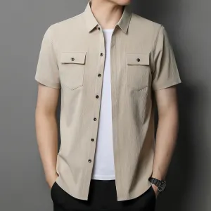 Men's Casual Short Sleeve Two Pocket Shirt