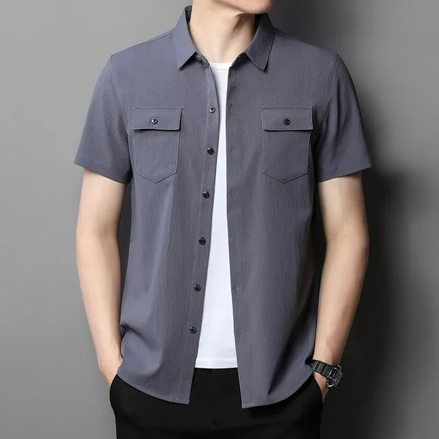 Men's Casual Short Sleeve Two Pocket Shirt