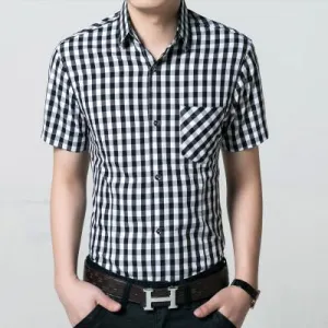 Men's Plaid Dress Shirt Up To 4XL