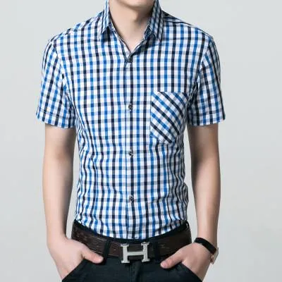 Men's Plaid Dress Shirt Up To 4XL