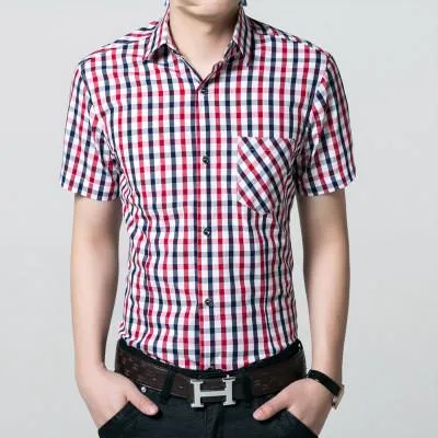 Men's Plaid Dress Shirt Up To 4XL