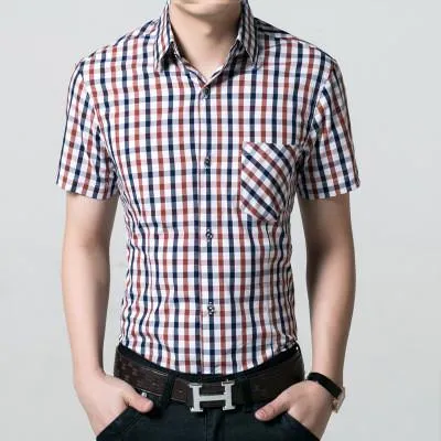 Men's Plaid Dress Shirt Up To 4XL