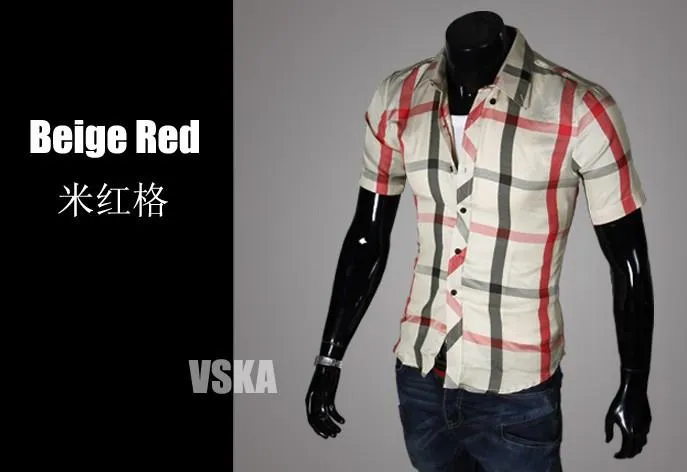 Men's Short Sleeve Plaid Shirt