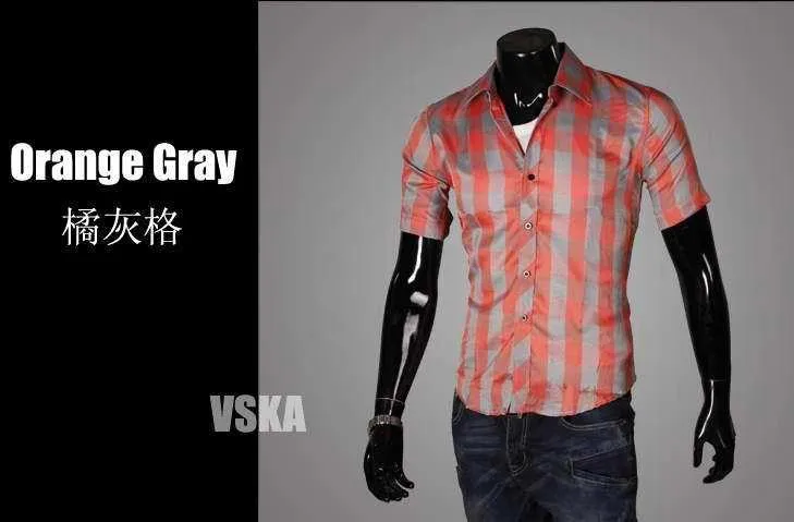 Men's Short Sleeve Plaid Shirt
