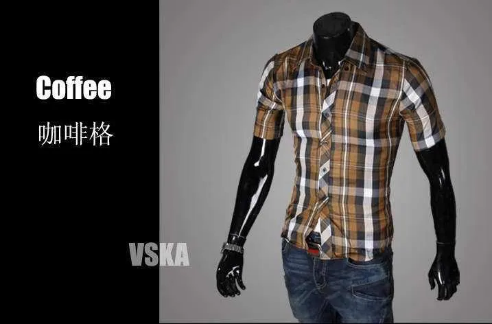 Men's Short Sleeve Plaid Shirt