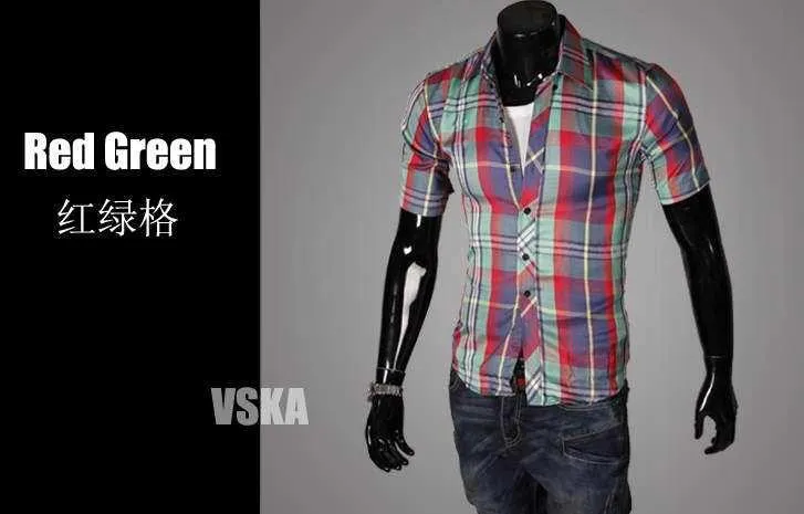 Men's Short Sleeve Plaid Shirt