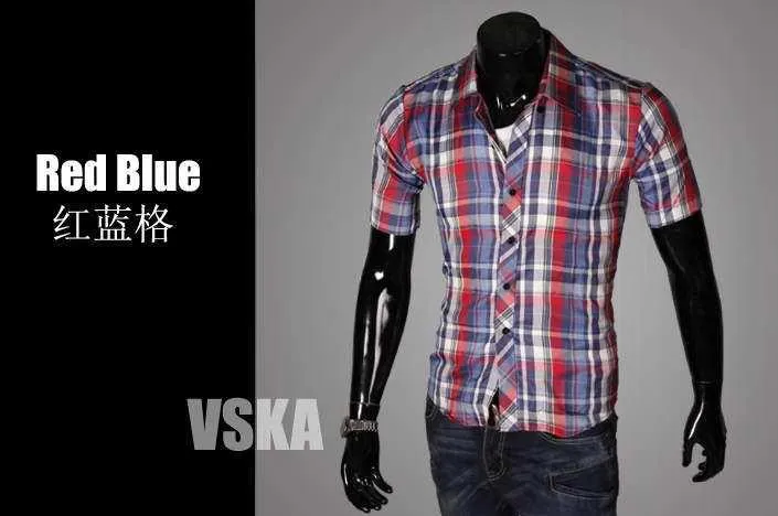 Men's Short Sleeve Plaid Shirt