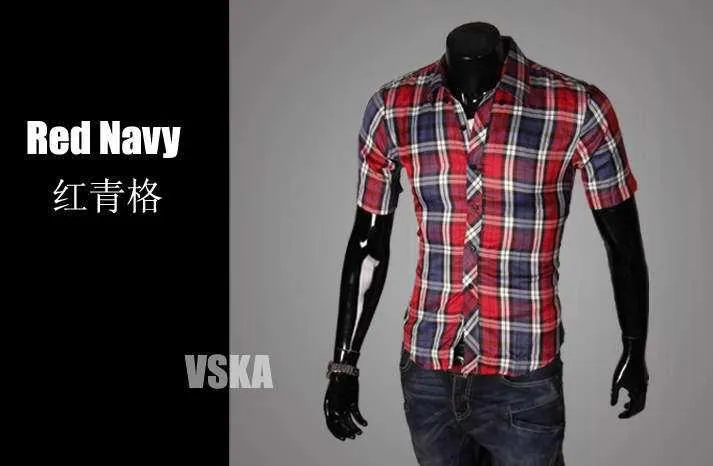 Men's Short Sleeve Plaid Shirt