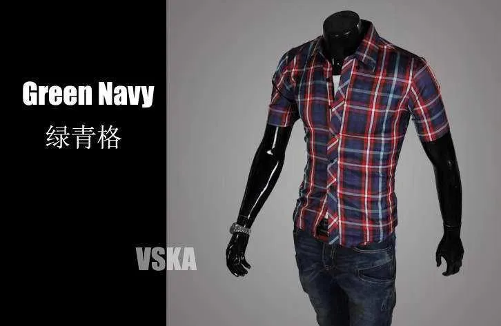 Men's Short Sleeve Plaid Shirt