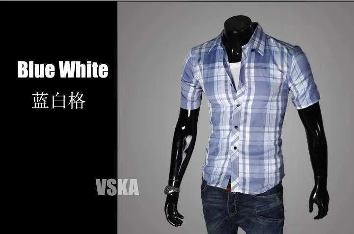 Men's Short Sleeve Plaid Shirt