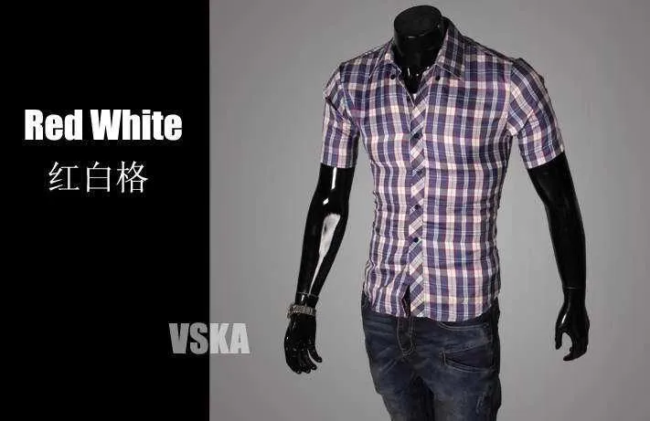 Men's Short Sleeve Plaid Shirt