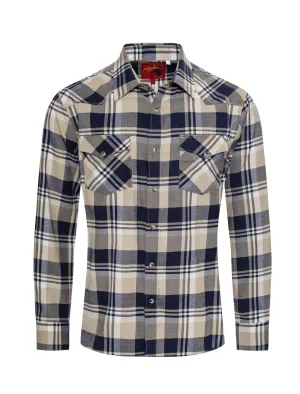 Men's Western Flannel Shirts With Snap Buttons-FLS300-307