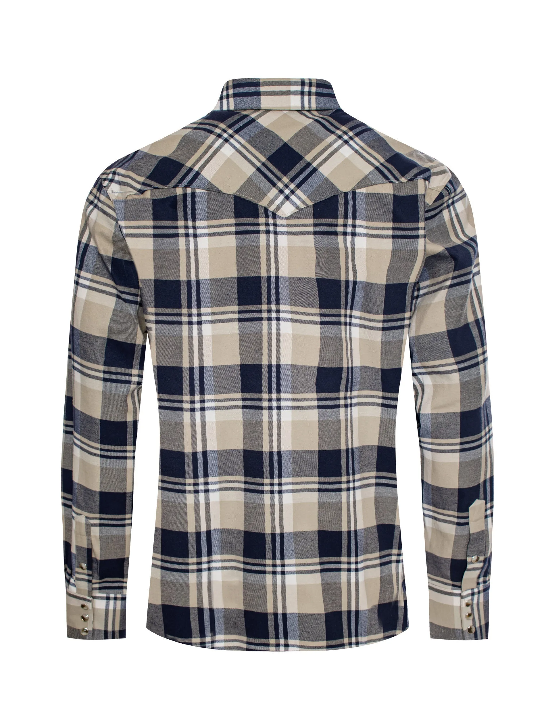 Men's Western Flannel Shirts With Snap Buttons-FLS300-307