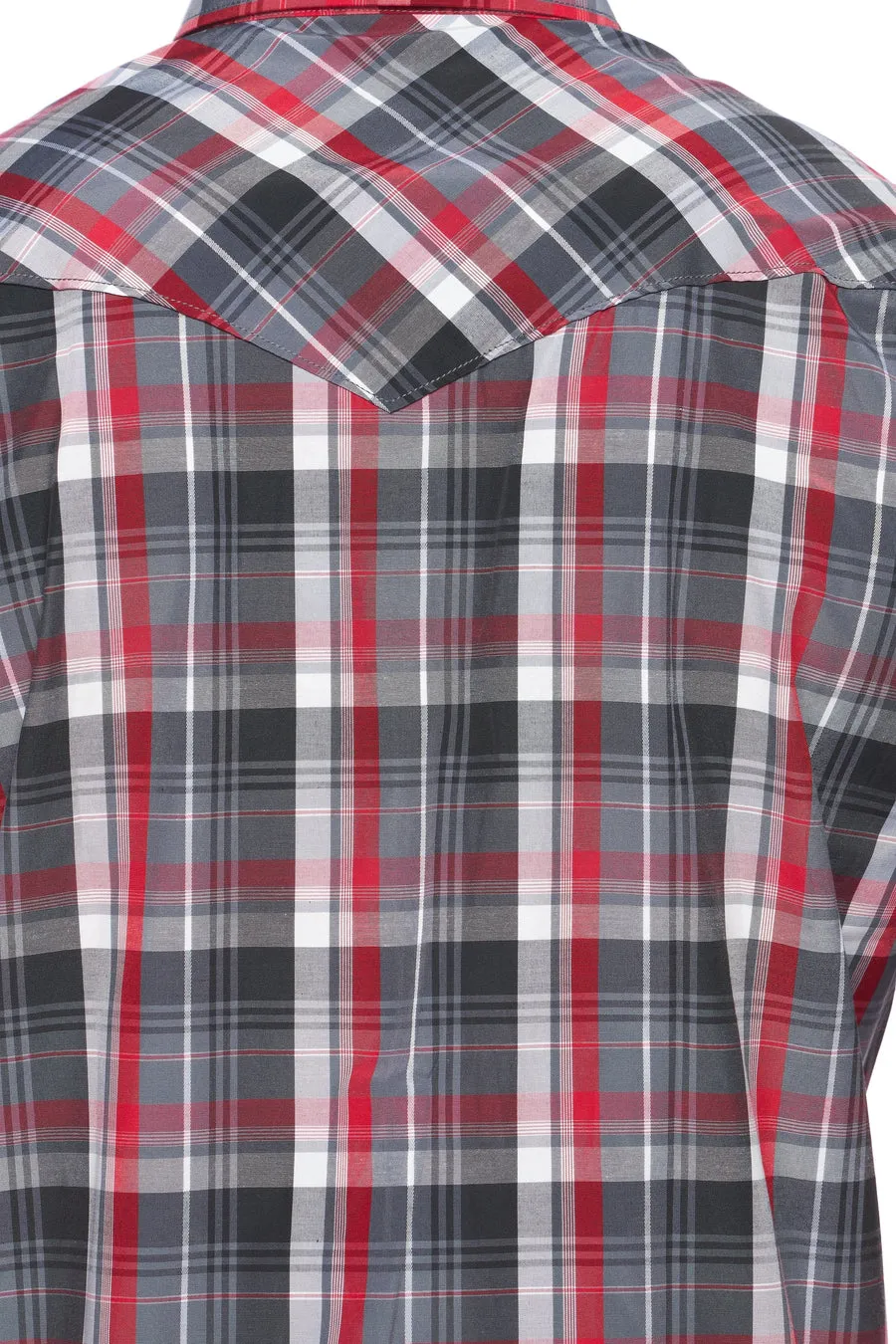 Men's Western Short Sleeve Pearl Snaps Plaid Shirt-PS400S-402