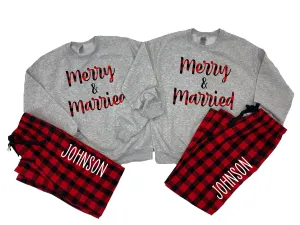 Merry & Married Customized Christmas Matching Pajamas
