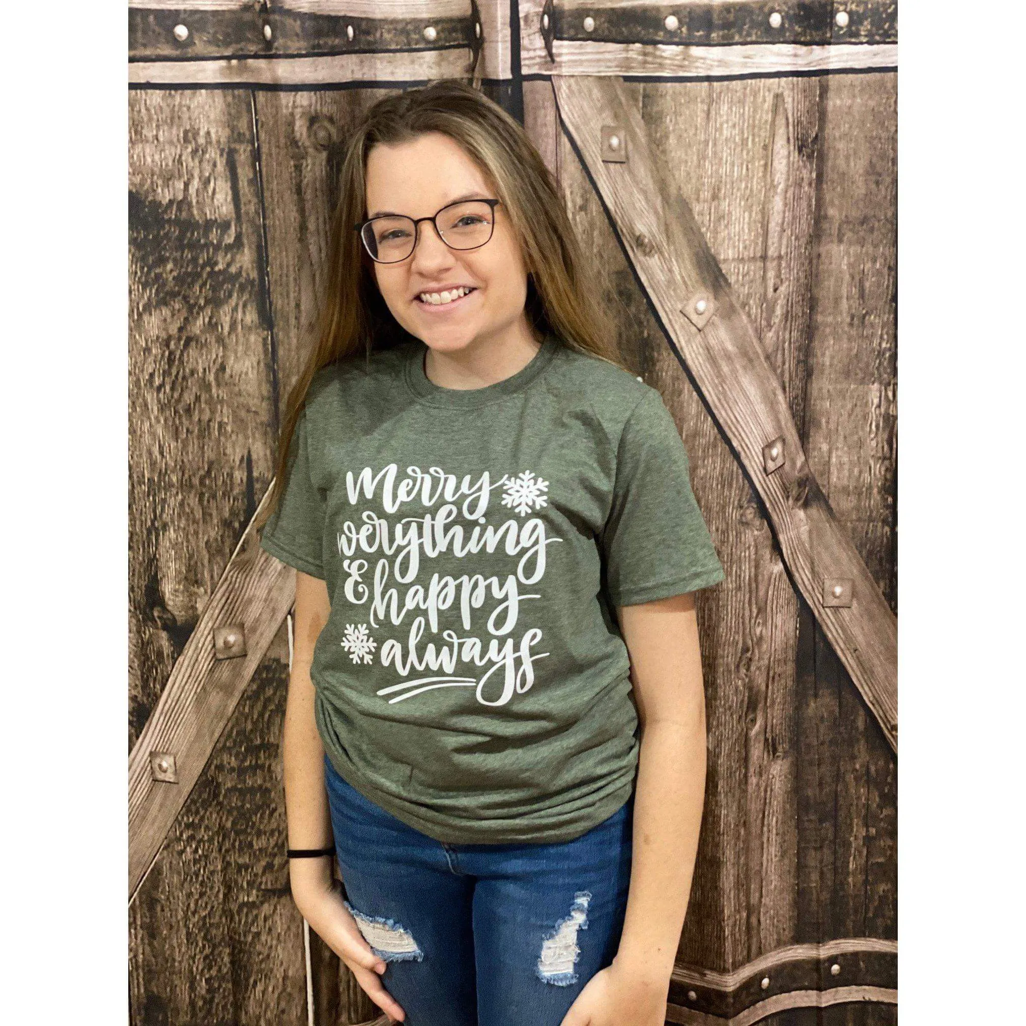 Merry Everything and Happy Always Short Sleeve T-shirt / tee  Holidays