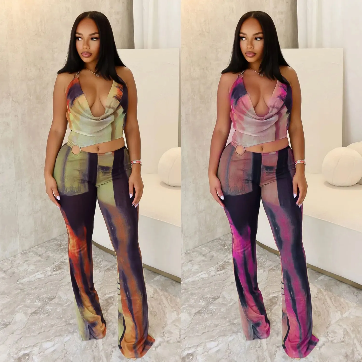 Mesh printed jumpsuit