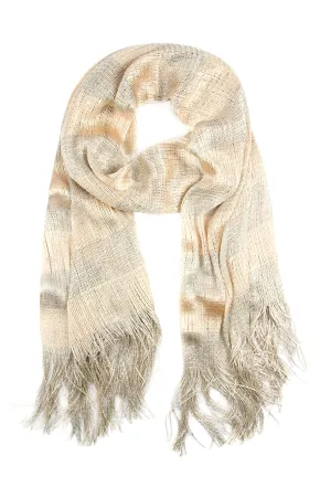 METALLIC COLORED FRINGE SCARF