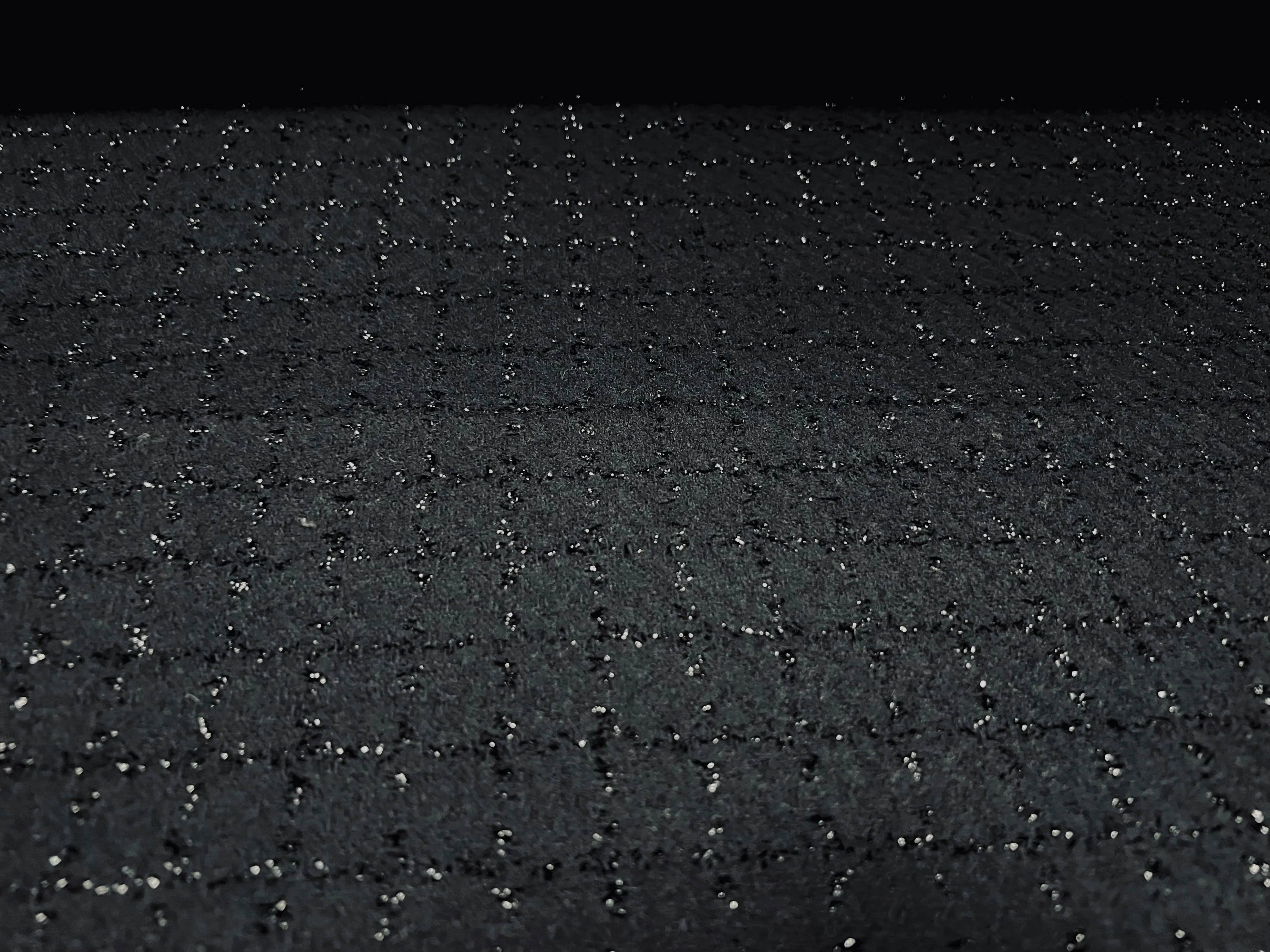 Metallic Wool jacquard woven fabric, per metre - lurex check - black on black