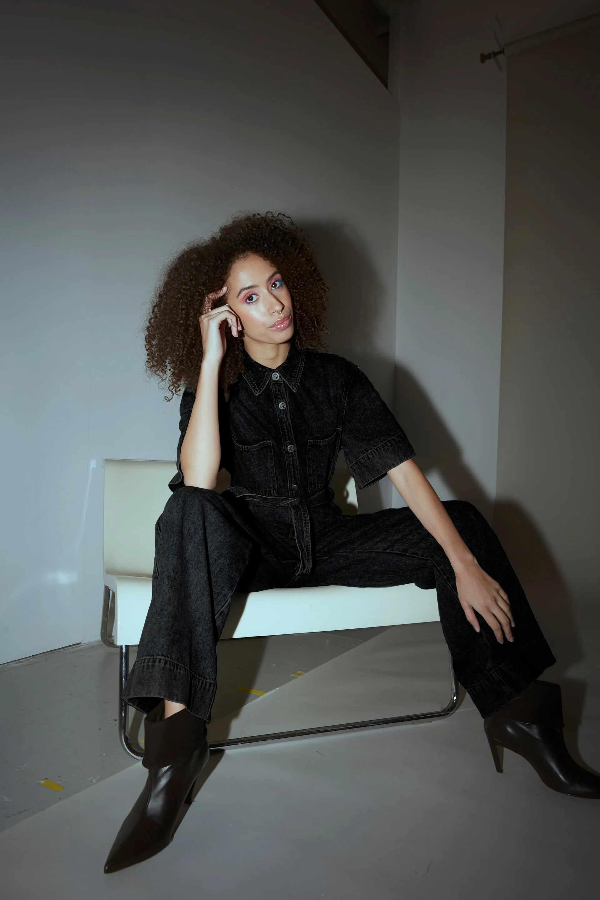 Mette Denim Jumpsuit - Black